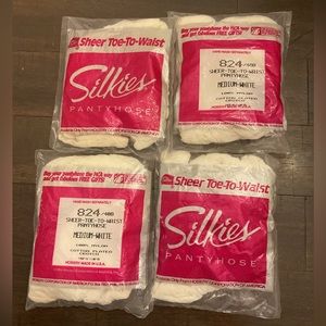 NEW Vintage Sealed Silkies Sheer Toe To Waist Pantyhose Style #824 Medium White